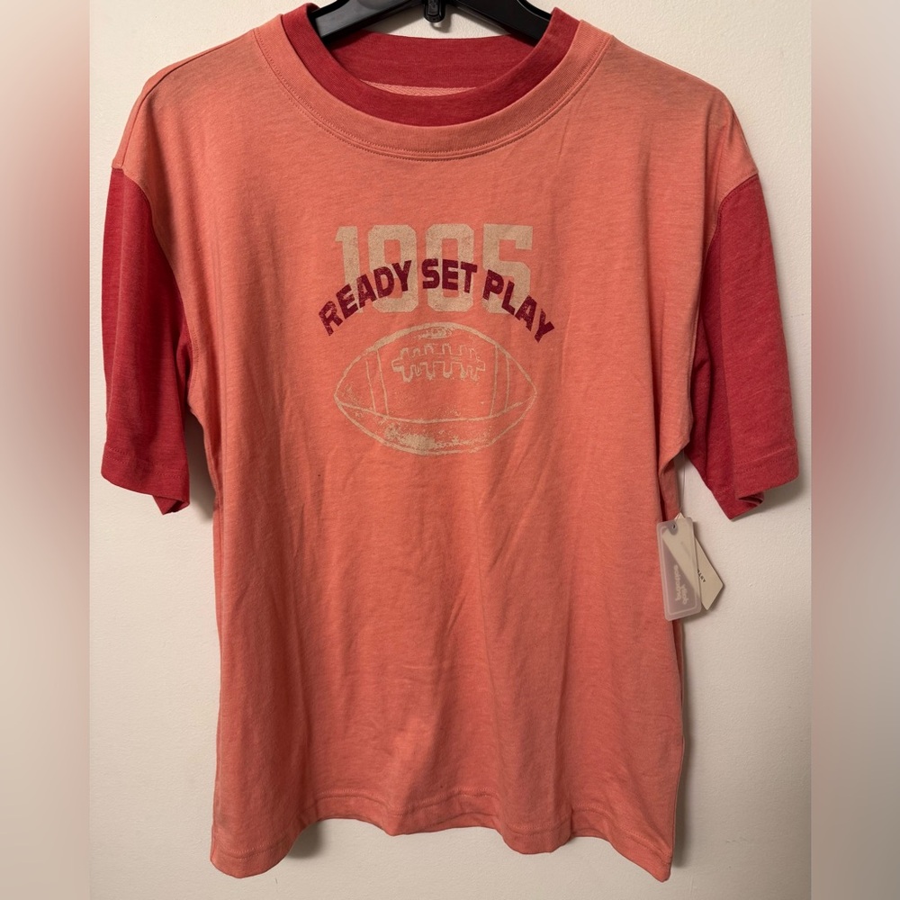 NWT Pink 'Ready Set Play' Graphic T-Shirt size medium